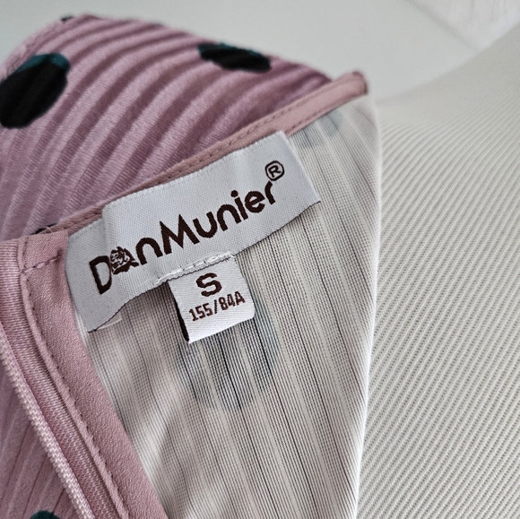 Pink Velvet Dress with duel colored Polka-dots - Picture 4 of 4